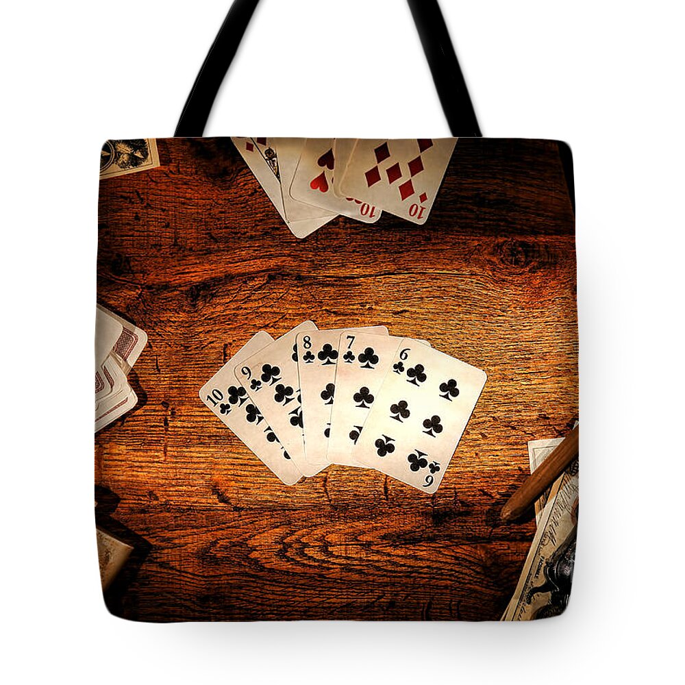 Western Tote Bag featuring the photograph Straight Flush by Olivier Le Queinec