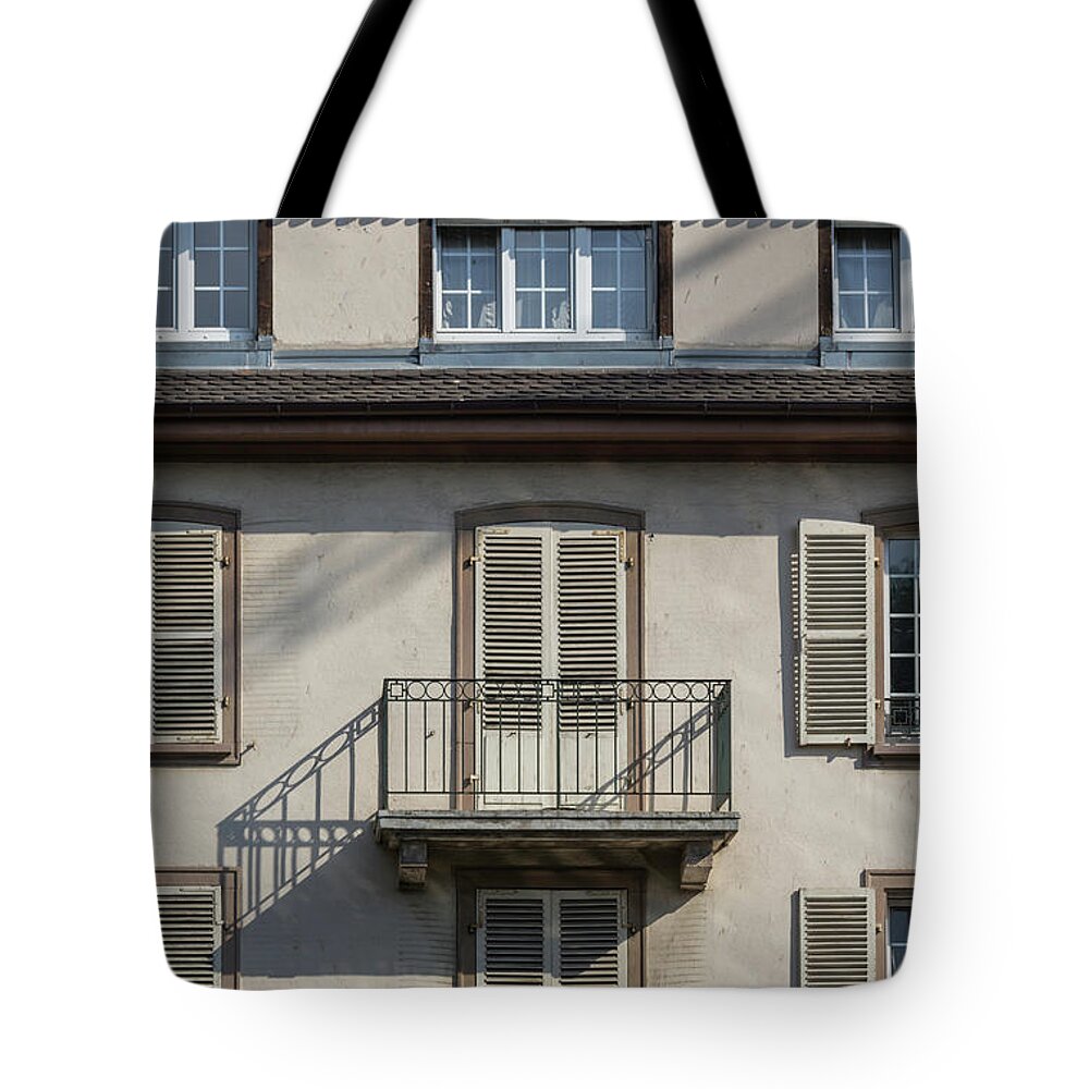 Alsace Tote Bag featuring the photograph Strasbourg Balconies by Teresa Mucha
