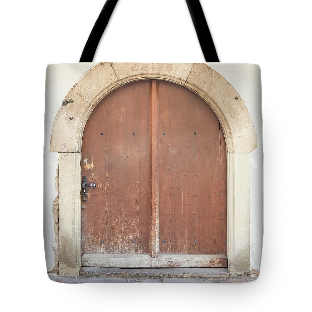 Alsace Tote Bag featuring the photograph Strasbourg Door AG 1663 by Teresa Mucha