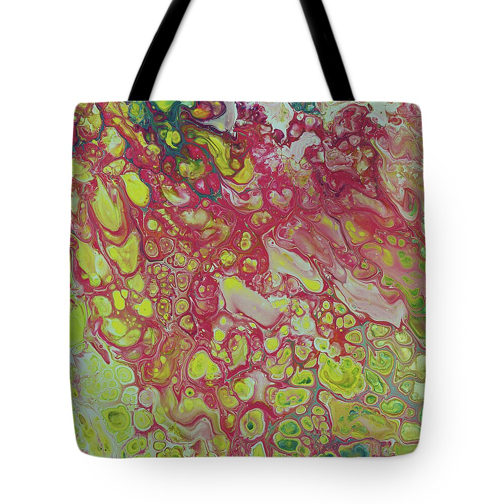 Fluid Tote Bag featuring the painting Strawberry Lemonade by Jennifer Walsh