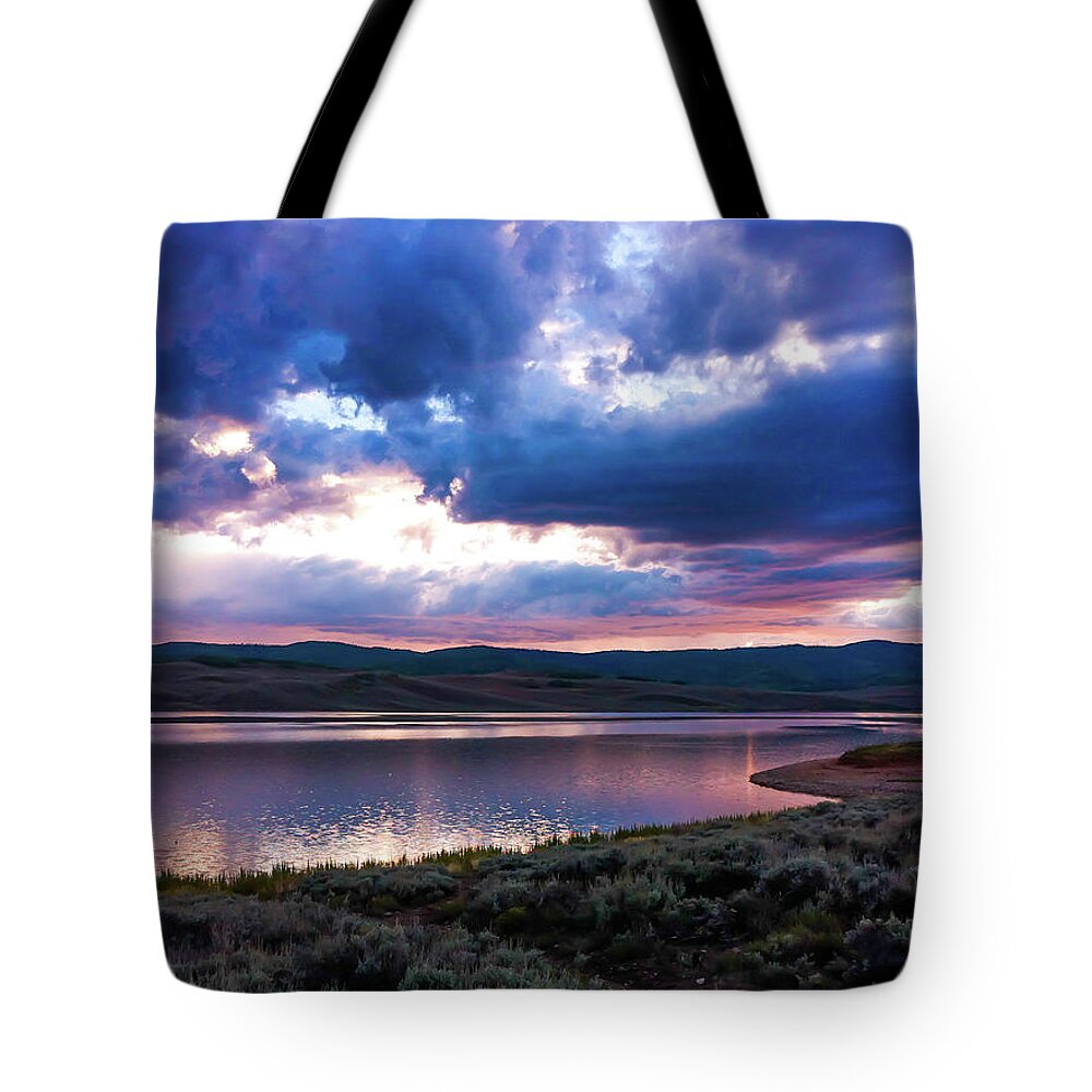 Sunset Tote Bag featuring the photograph Strawberry sunset by Bryan Carter