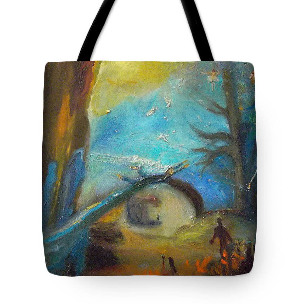 Abstract Tote Bag featuring the painting Stream of Consciousness by Susan Esbensen