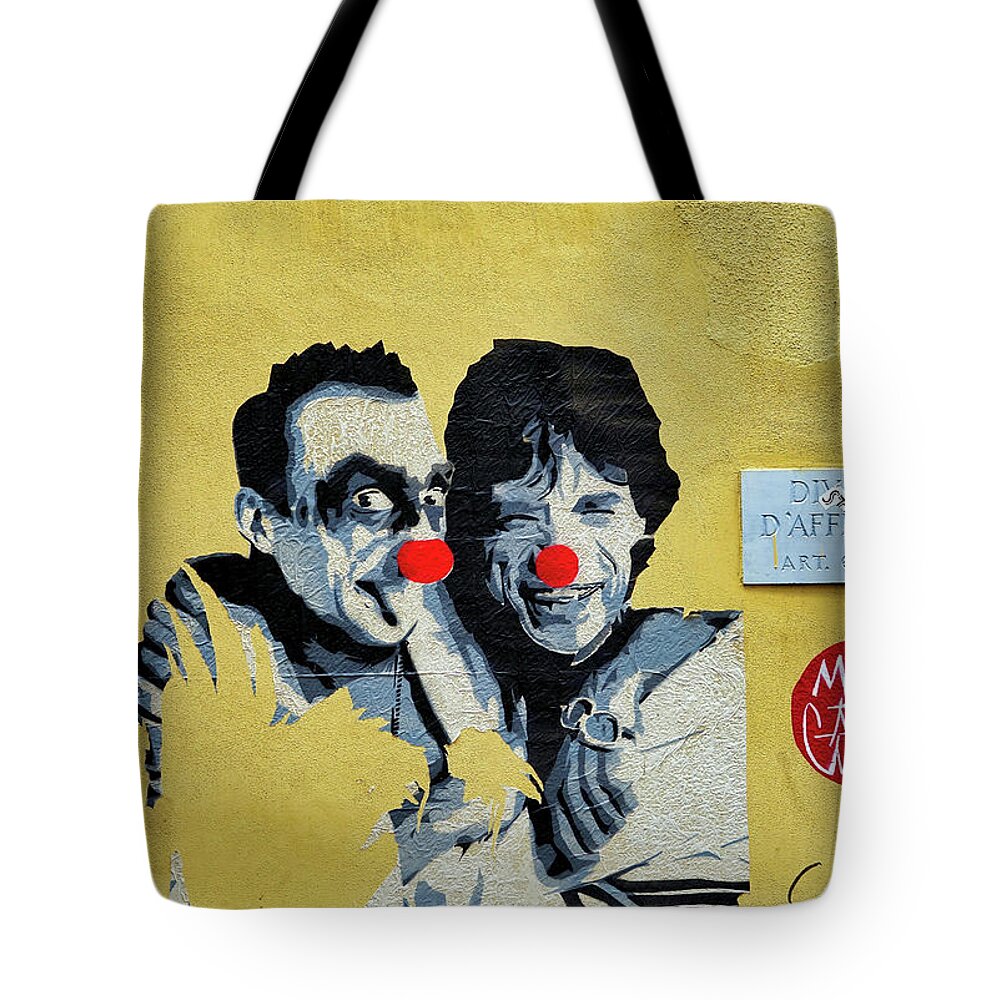 Street Art Tote Bag featuring the photograph Street Art In The Trastevere Neighborhood In Rome Italy by Rick Rosenshein