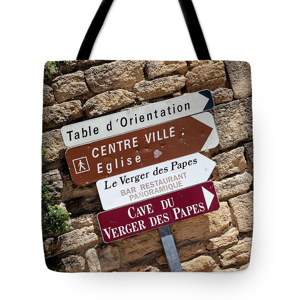 Vineyards Tote Bag featuring the photograph Street Signs by Timothy Johnson