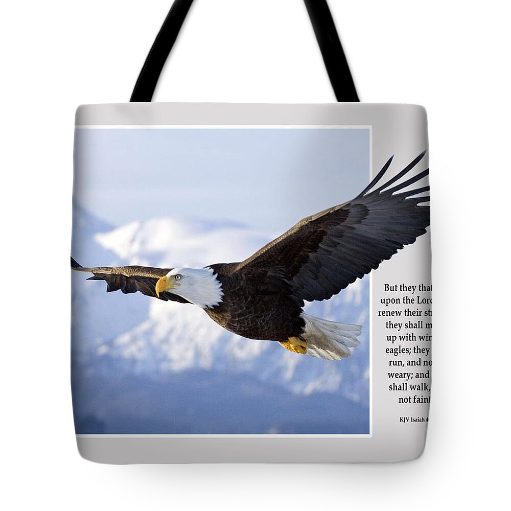 Eagle Tote Bag featuring the digital art Strength of Eagles by Mary Stanford
