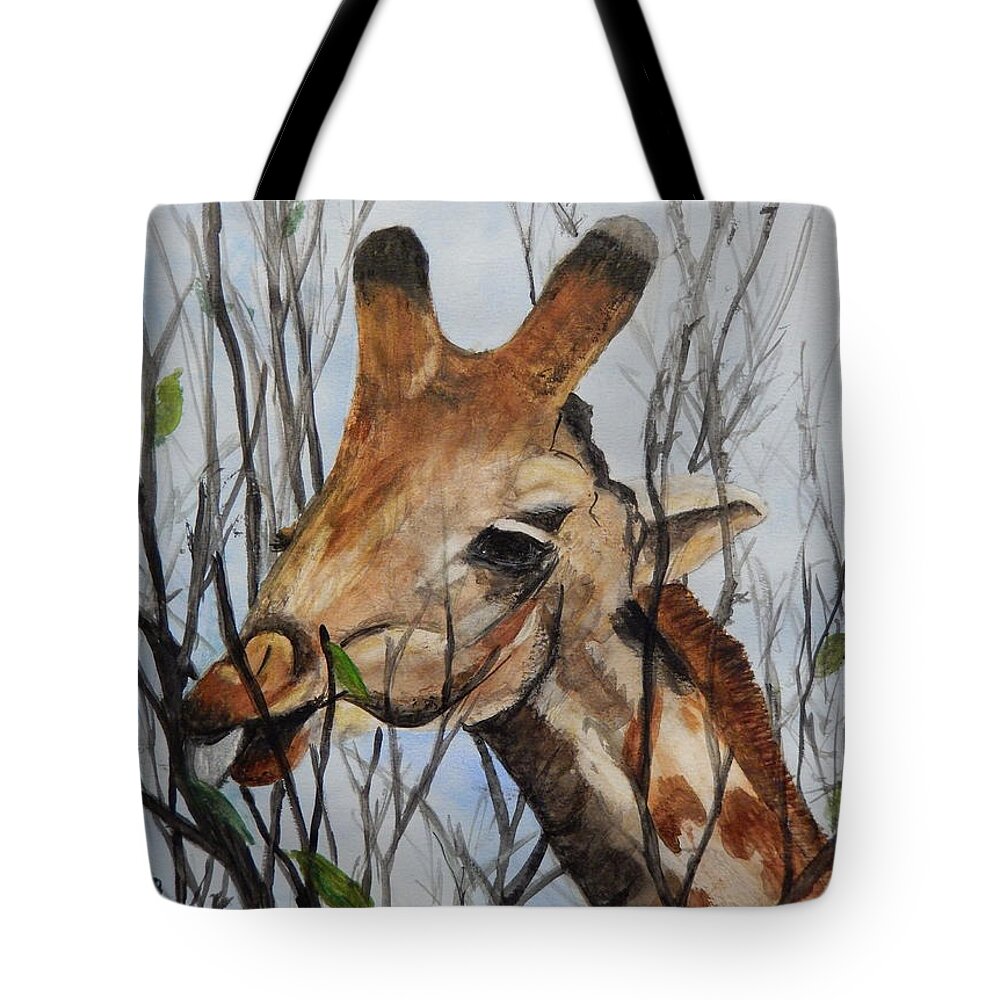 Animal Tote Bag featuring the painting Stretch by Betty-Anne McDonald