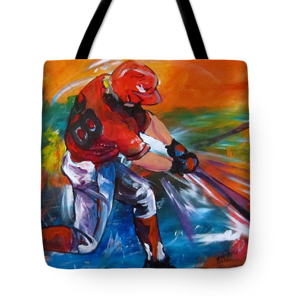 Baseball Tote Bag featuring the painting Strike by Barbara O'Toole