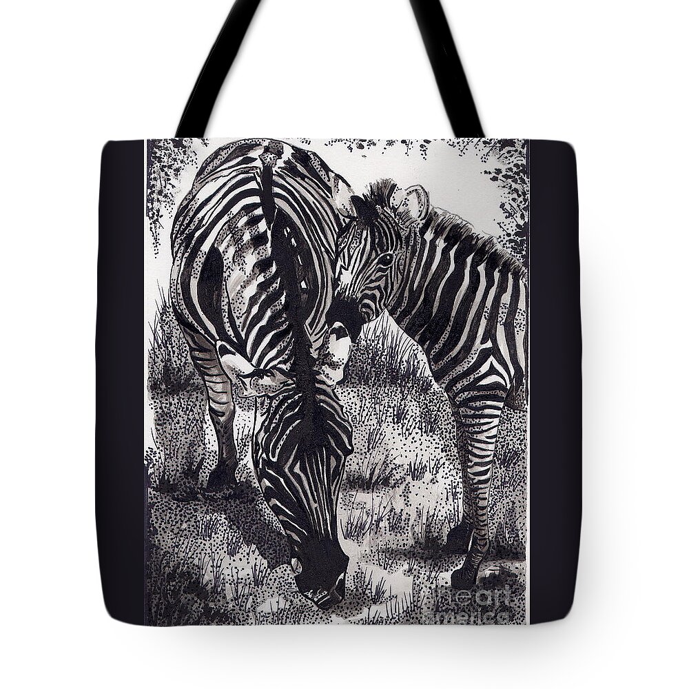 Stripes Tote Bag featuring the painting Stripes by Daniela Easter