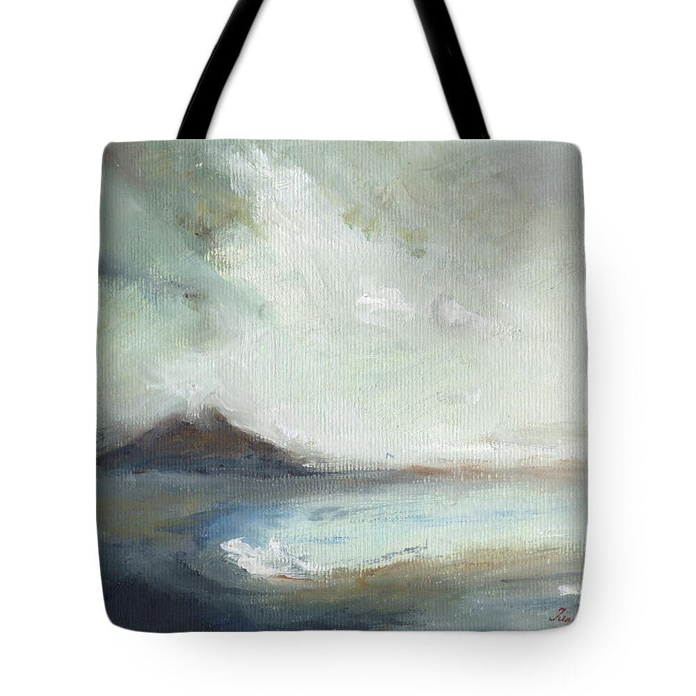 Stromboli Tote Bag featuring the painting Stromboli Italy by Juan Bosco