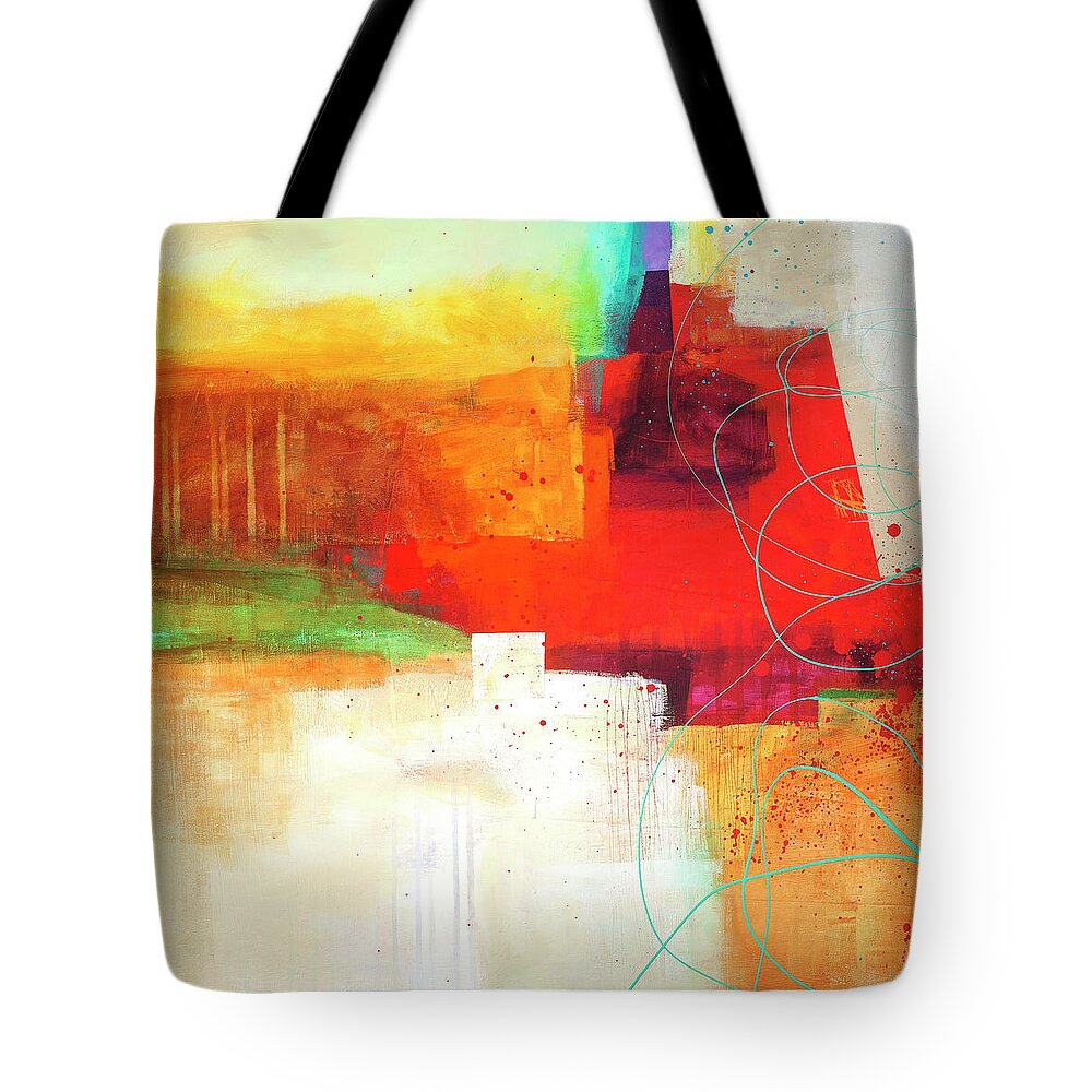 Abstract Art Tote Bag featuring the painting Caught in the Headlights by Jane Davies