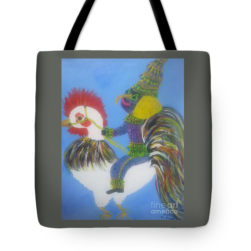 Strutting Tote Bag featuring the painting Strutting by Seaux-N-Seau Soileau