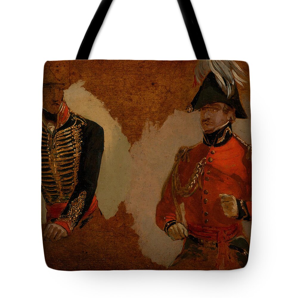 19th Century Art Tote Bag featuring the painting Studies of Royal Horse Artillery Uniform by George Jones