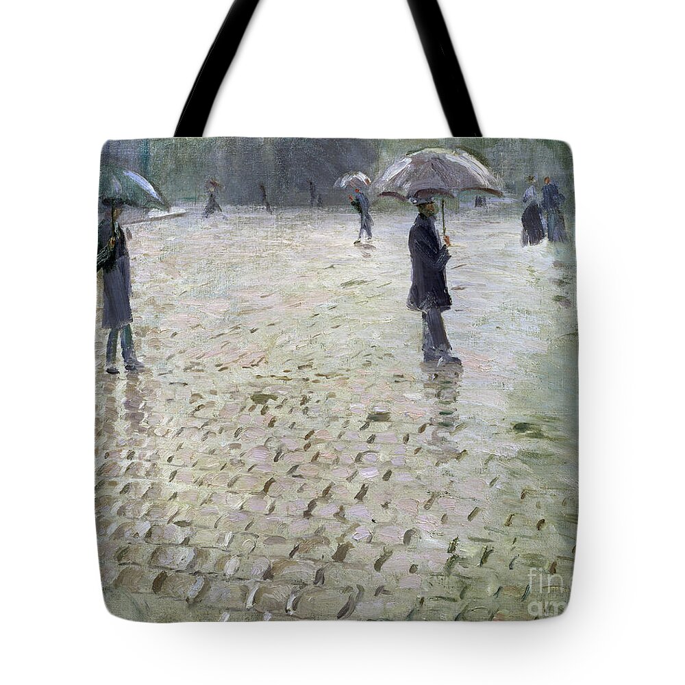 Gustave Tote Bag featuring the painting Study for a Paris Street Rainy Day by Gustave Caillebotte