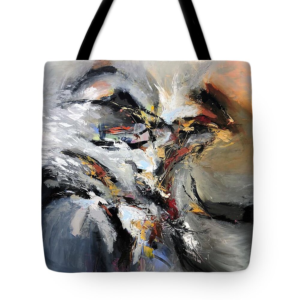 Brown Tote Bag featuring the painting Stunning by Preethi Mathialagan