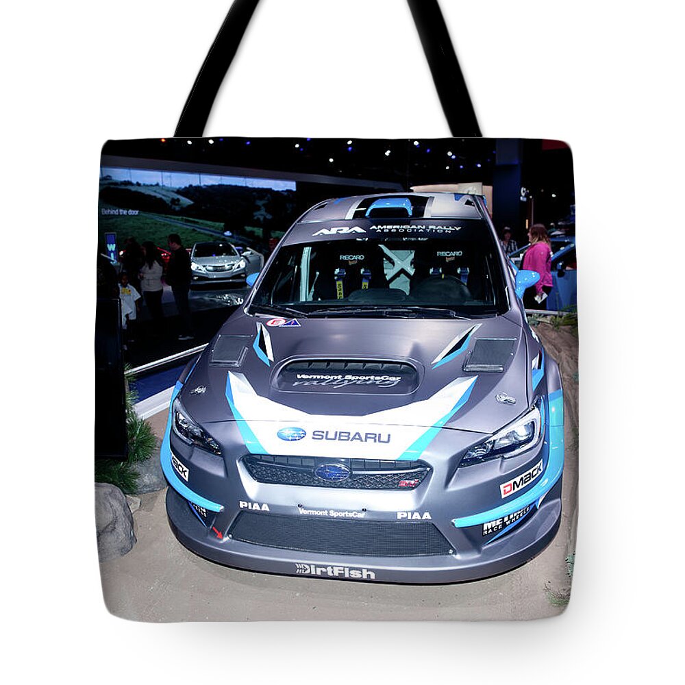 Subaru Tote Bag featuring the photograph Subaru Race Car by Rich S