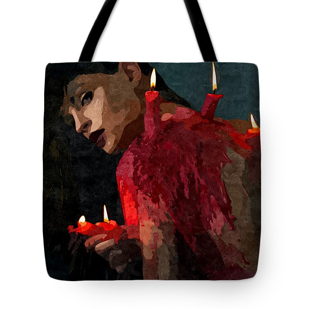 Bdsm Tote Bag featuring the painting Submission in Red - Succubus by BDSM love