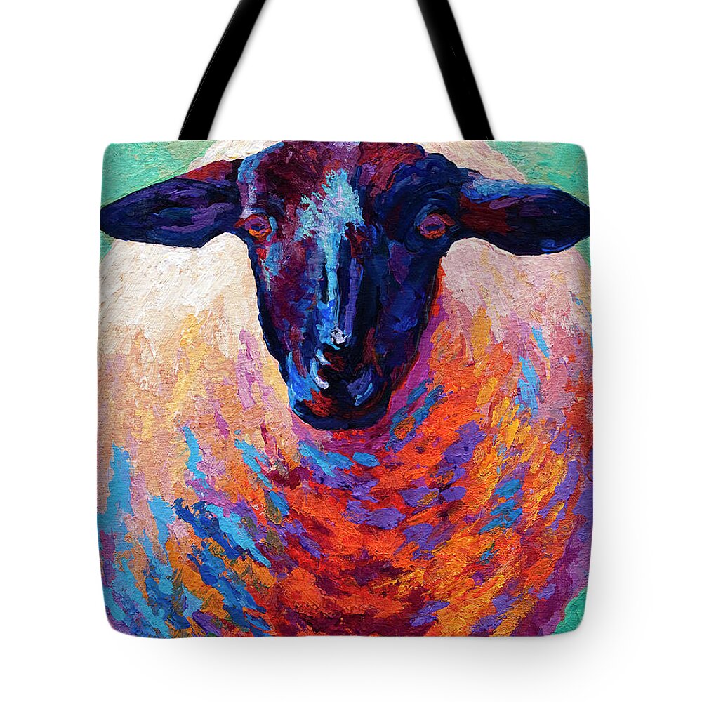 Suffolk Tote Bag featuring the painting Suffolk Ewe by Marion Rose