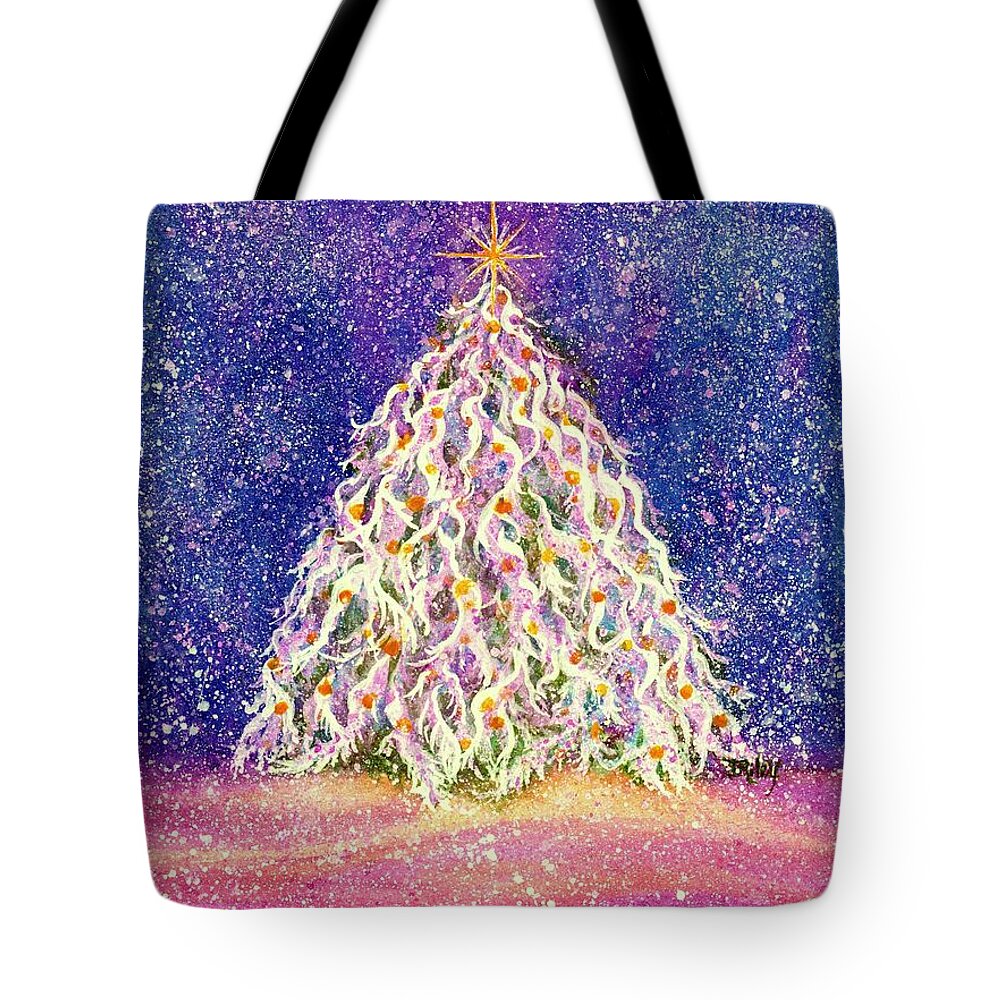 Christmas Tree Tote Bag featuring the painting Sugar Plum Forest - Christmas Tree by Janine Riley