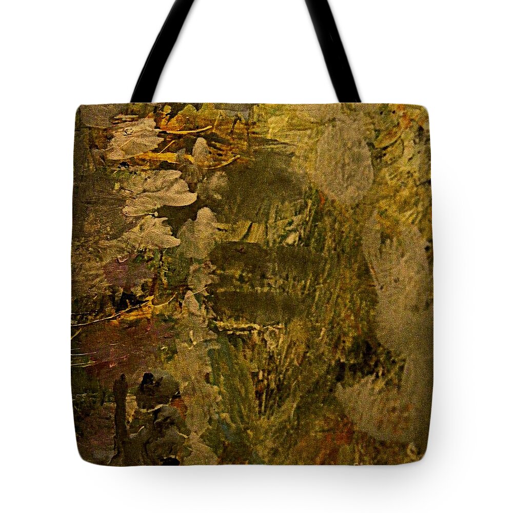 Abstract Landscape Painting In Acrylic And Gouache Tote Bag featuring the painting Sumerian Ruins by Nancy Kane Chapman