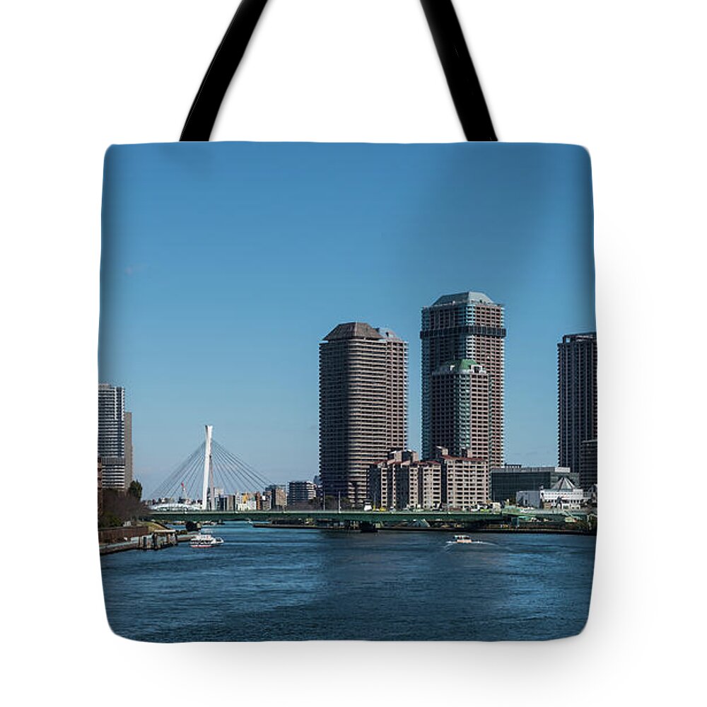 River Tote Bag featuring the photograph Sumida River High Rise, Tokyo Japan 2 by Perry Rodriguez