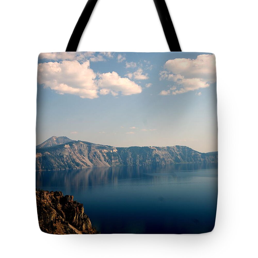 Blue Lake Tote Bag featuring the photograph Summer at Crater Lake by Beth Collins