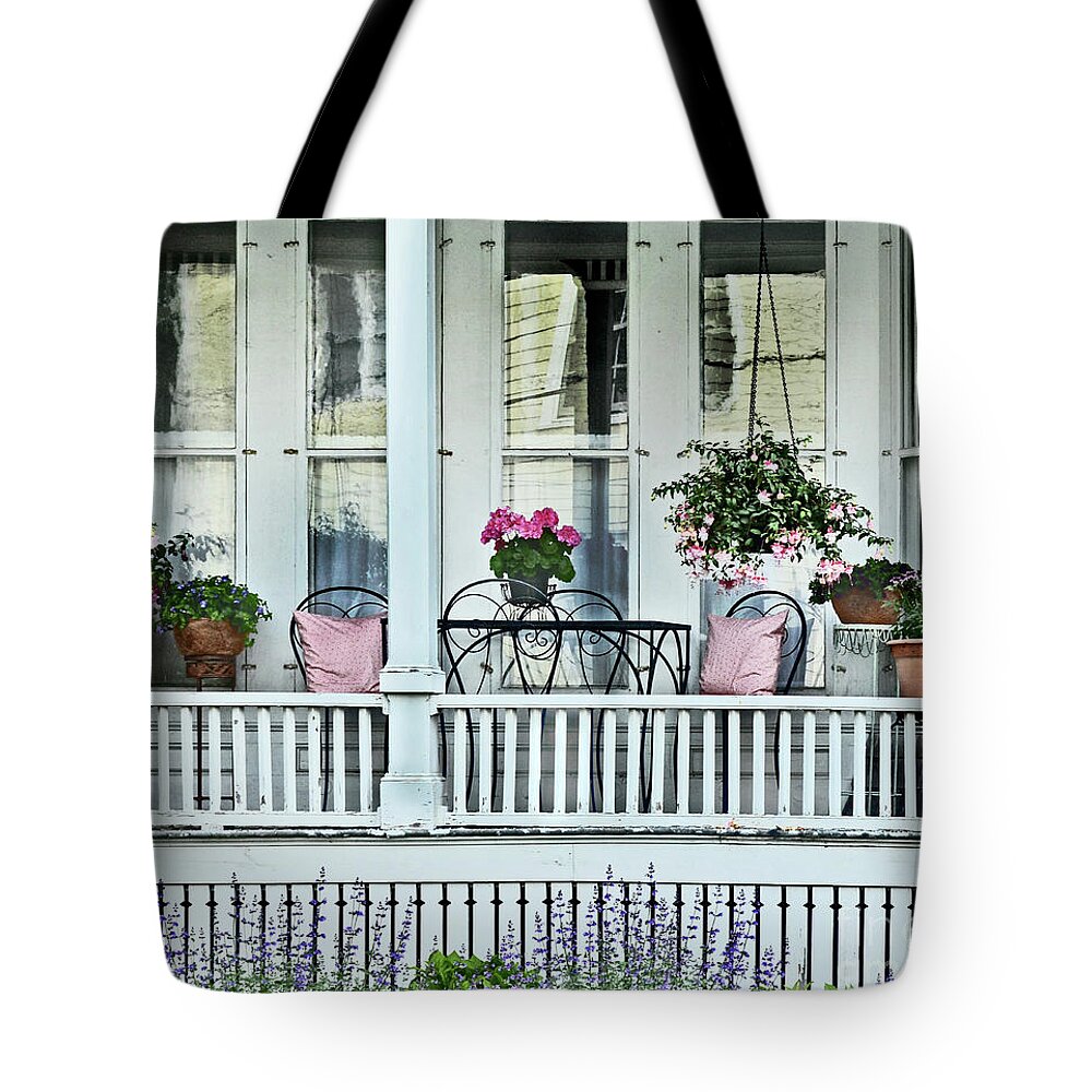 Porch Tote Bag featuring the photograph Summer Breezes by Dianne Morgado