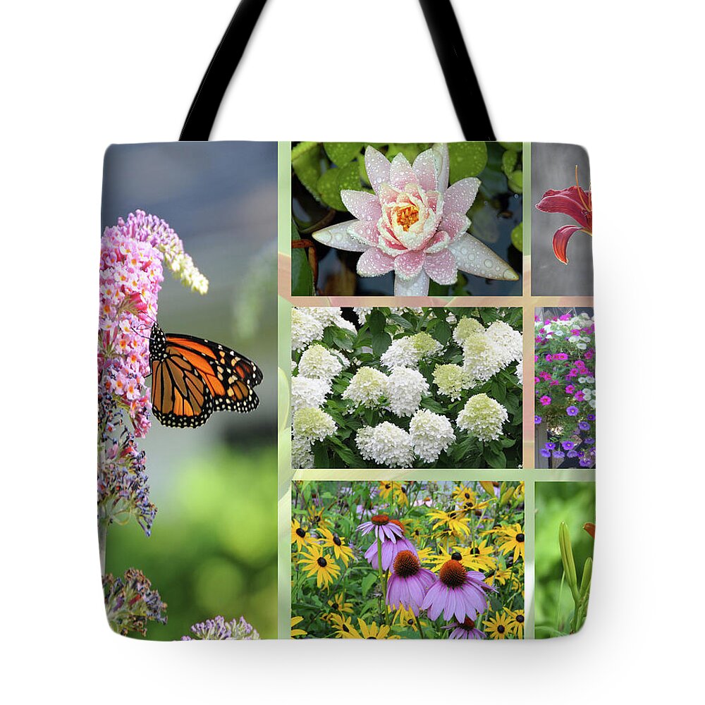 Flowers Tote Bag featuring the photograph Summer Collage by Geraldine Alexander