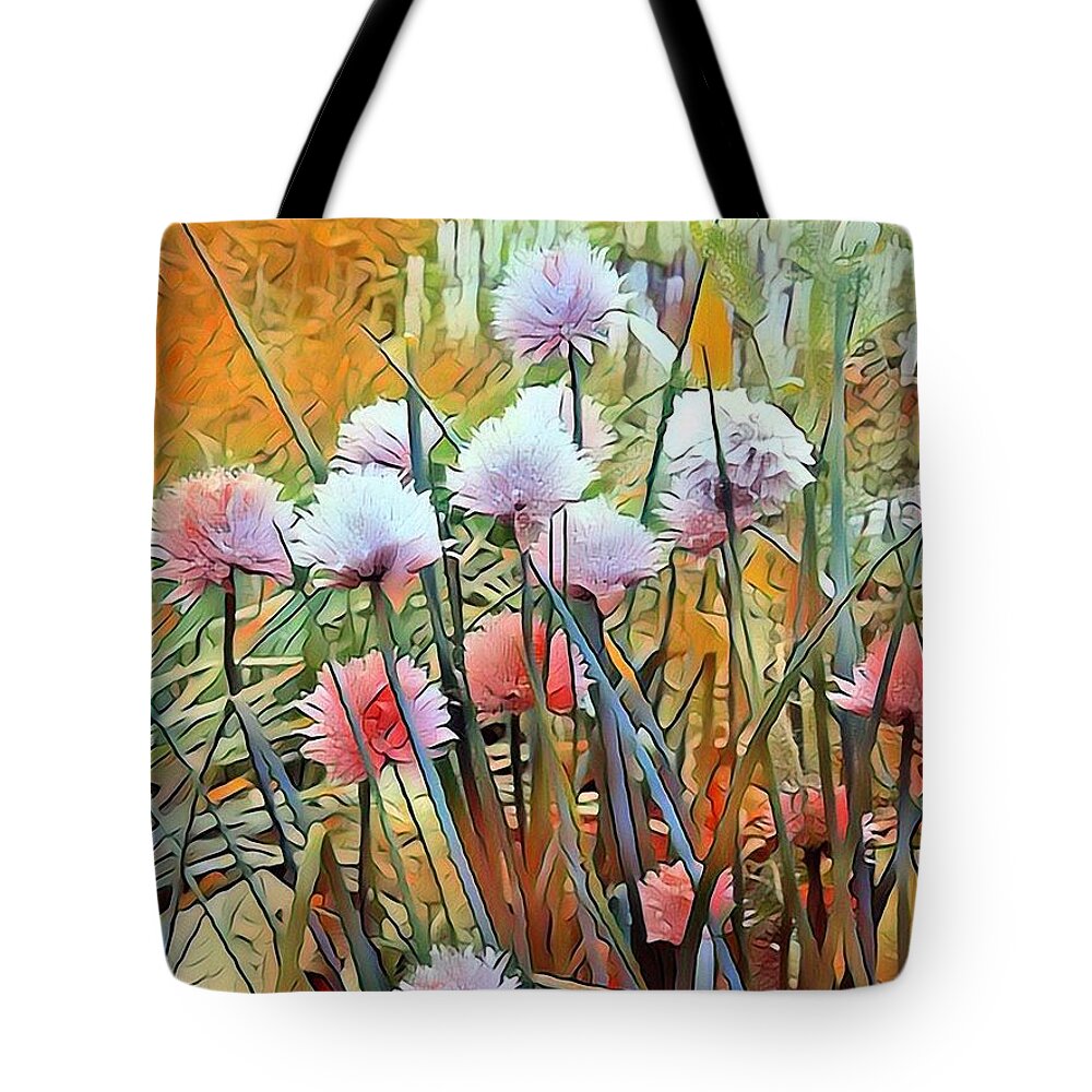 Summer Day Flowers Tote Bag featuring the mixed media Summer Day Flowers by Don Wright