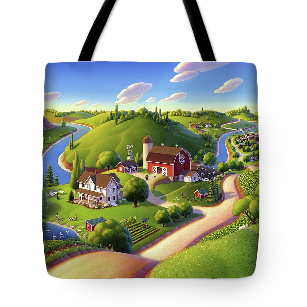 Farm Scene Tote Bag featuring the painting Summer Days by Robin Moline