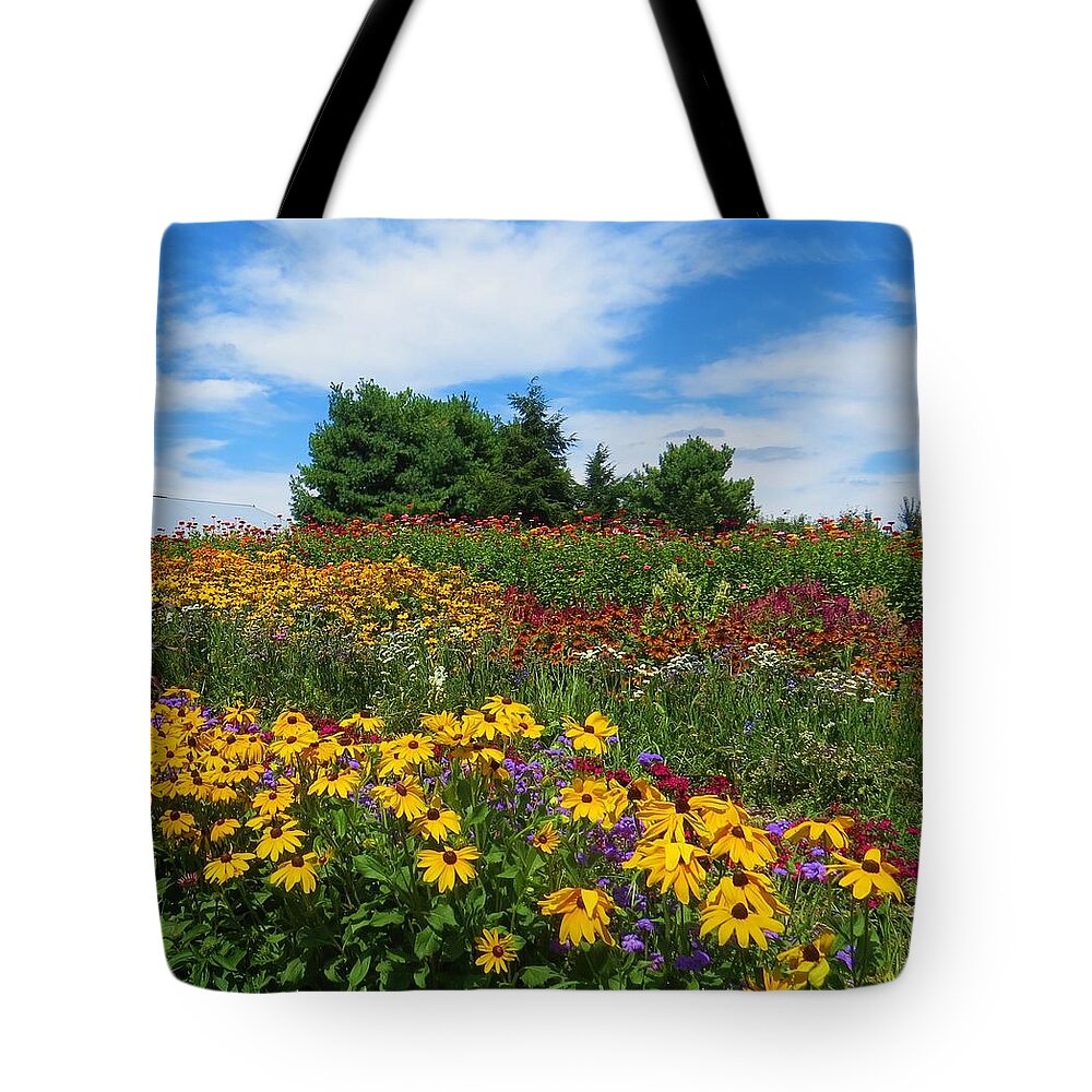 Flowers Tote Bag featuring the photograph Summer Flowers in PA by Jeanette Oberholtzer