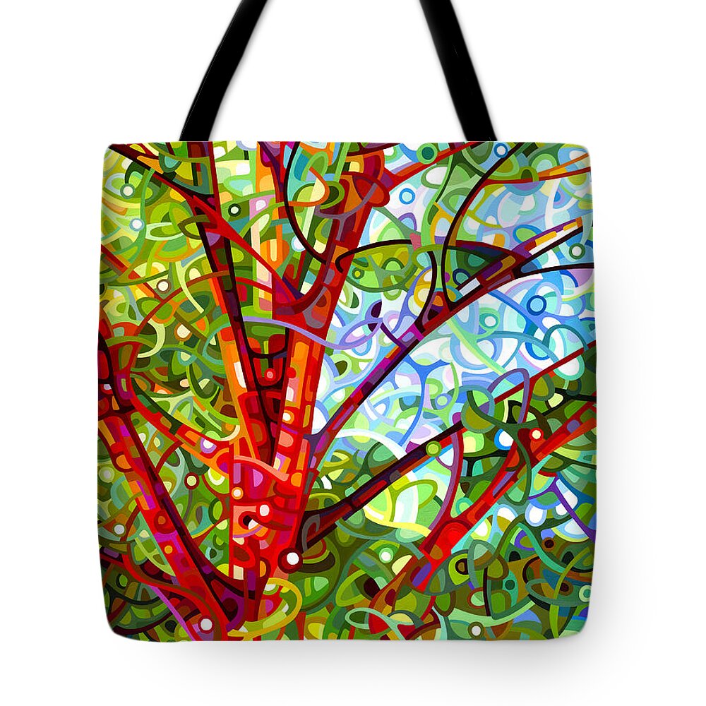 Contemporary Tote Bag featuring the painting Summer Medley by Mandy Budan
