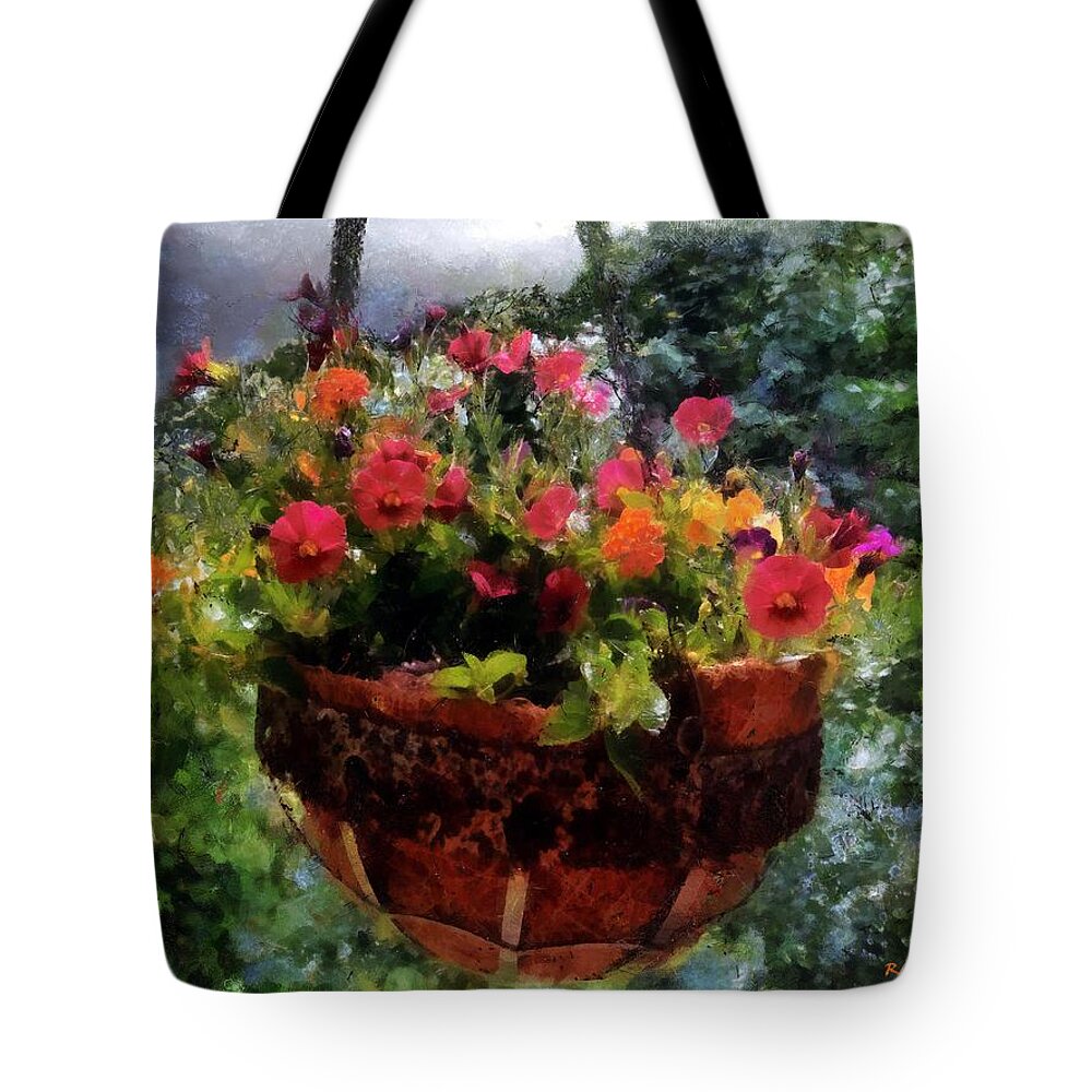 Flowers Tote Bag featuring the painting Summer Picture Window by RC DeWinter