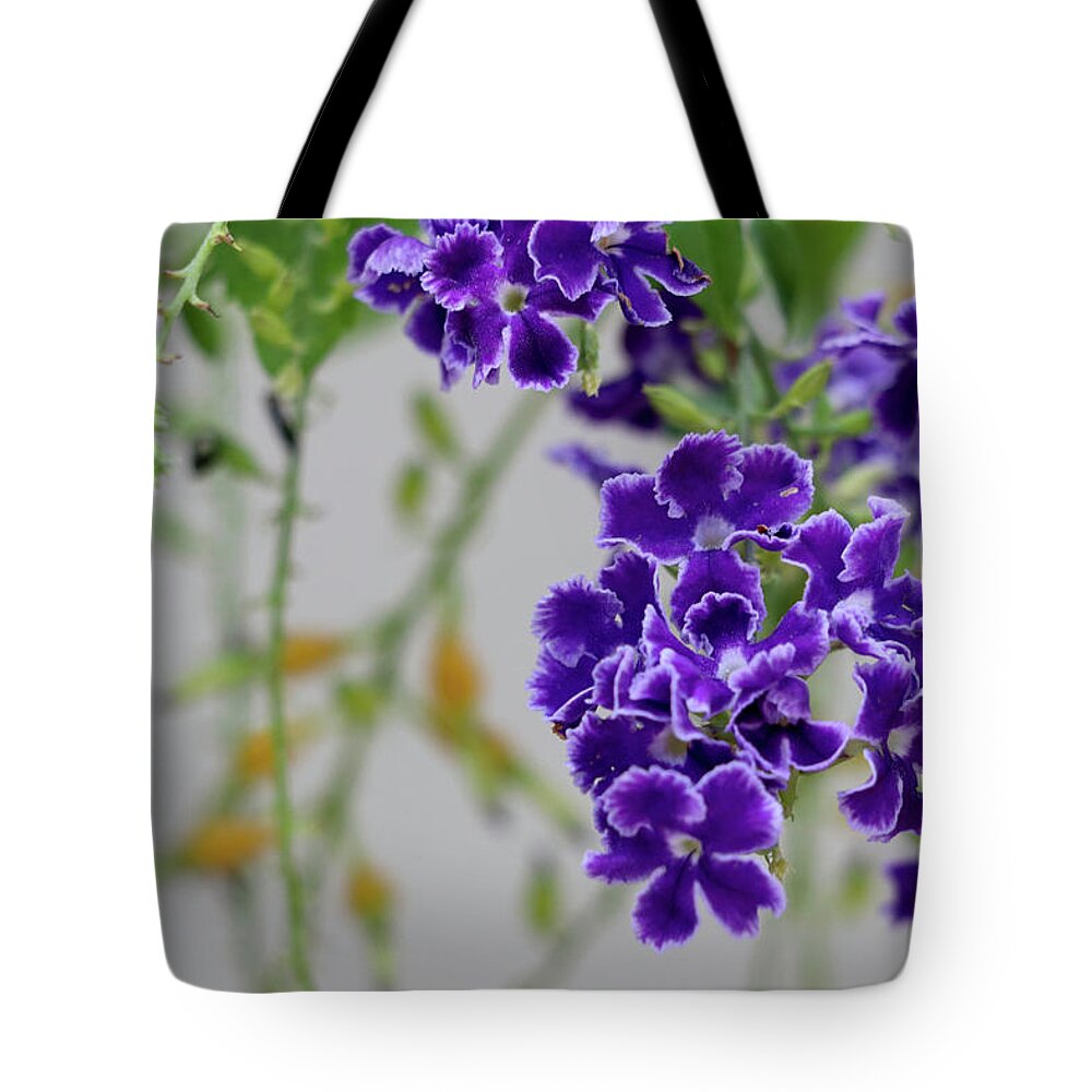 Flower Tote Bag featuring the photograph Summer Purple Bloom by Mary Anne Delgado