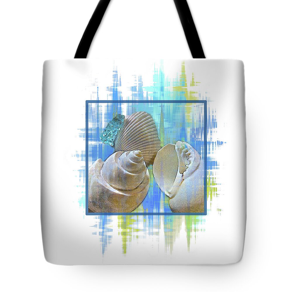 Seashells Tote Bag featuring the digital art Summer Shells by Gina Harrison
