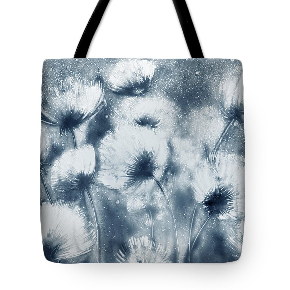Flowers Tote Bag featuring the drawing Summer Snow by Elena Vedernikova
