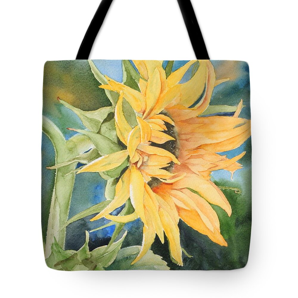 Flower Tote Bag featuring the painting Summer Sunflower by Marsha Karle
