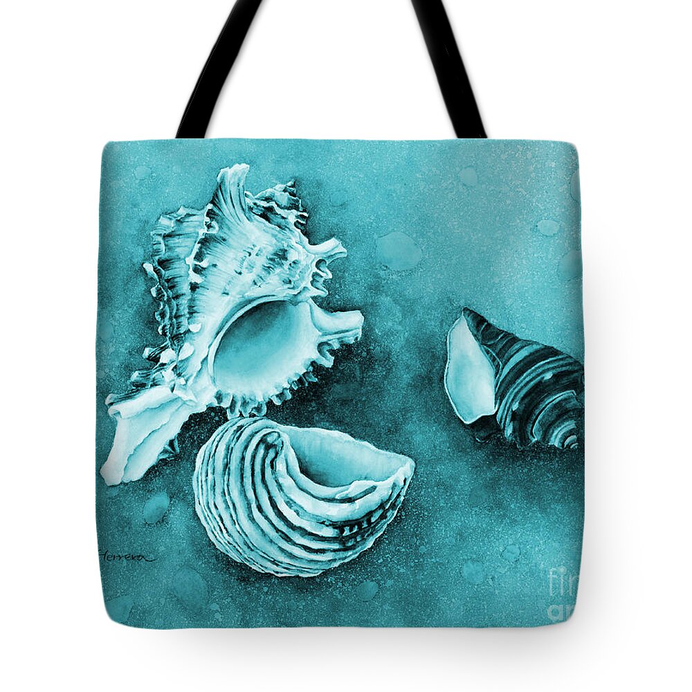 Mono Tote Bag featuring the painting Summer Whispers in Blue by Hailey E Herrera