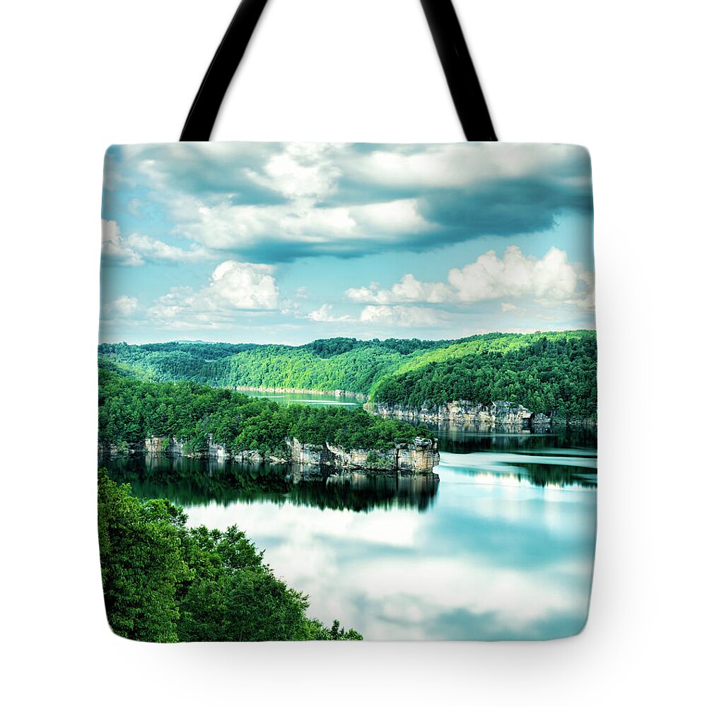 Summersville Tote Bag featuring the photograph Summertime At Long Point by Mark Allen