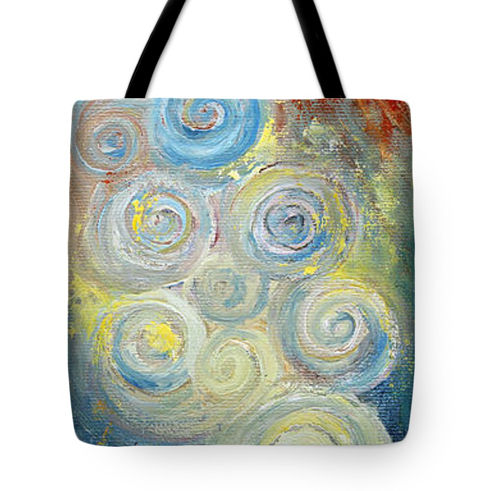 Sun Tote Bag featuring the painting Sun and Moon by Manami Lingerfelt