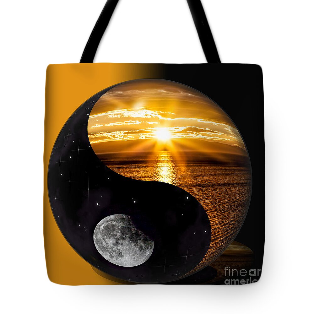 Sun Tote Bag featuring the photograph Sun and Moon - Yin and Yang by Shirley Mangini