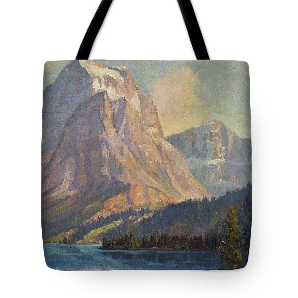Harry Leonard Lopp(american Tote Bag featuring the painting Sun Mountain by Harry Leonard