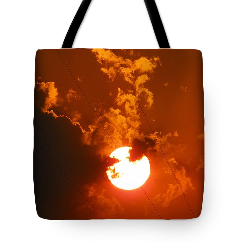  Tote Bag featuring the photograph Sun On Fire by Gerald Kloss