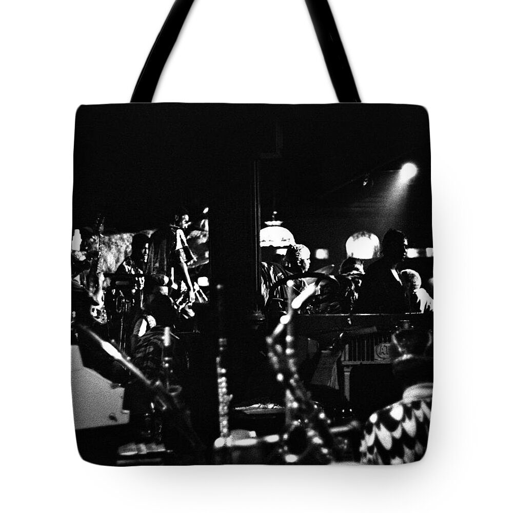  Tote Bag featuring the photograph Sun Ra Arkestra at the Red Garter 1970 NYC 2 by Lee Santa