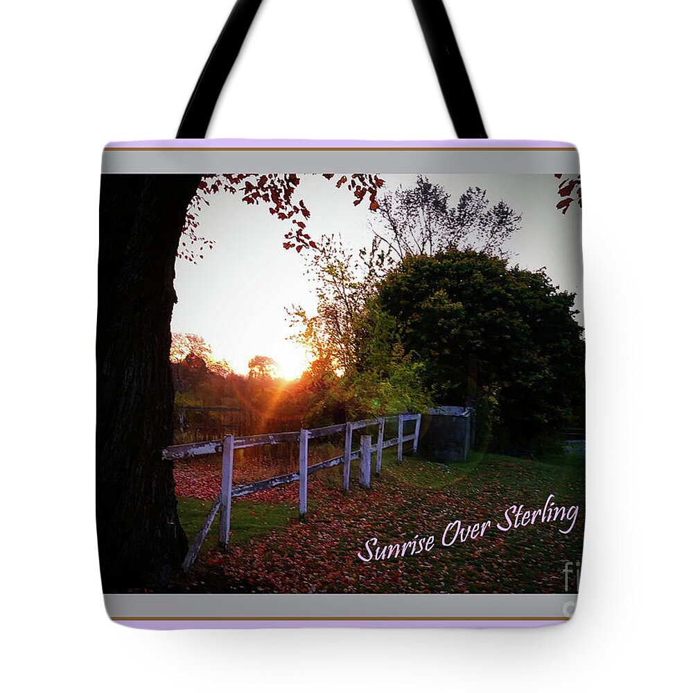 Sterling Tote Bag featuring the photograph Sun Rise Over Sterling by Rita Brown