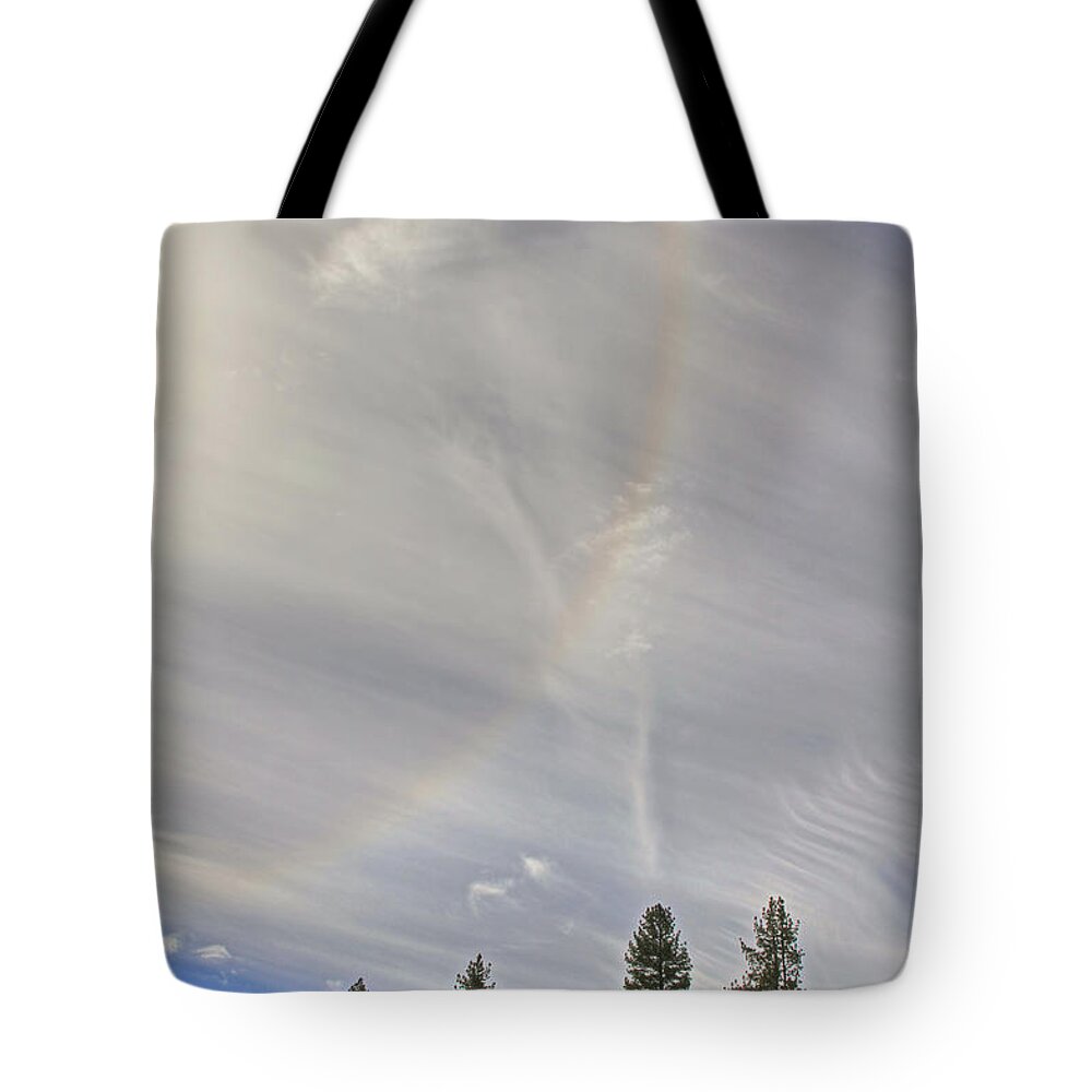 Sunbow Tote Bag featuring the photograph SunBow by Donna Kennedy