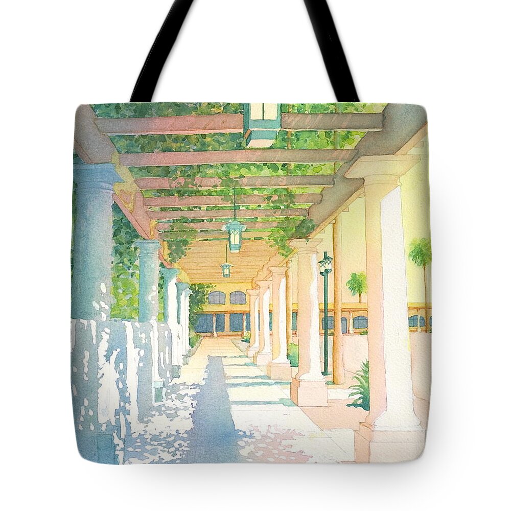 Southwest Tote Bag featuring the painting Sunday Morning by Sandra Neumann Wilderman