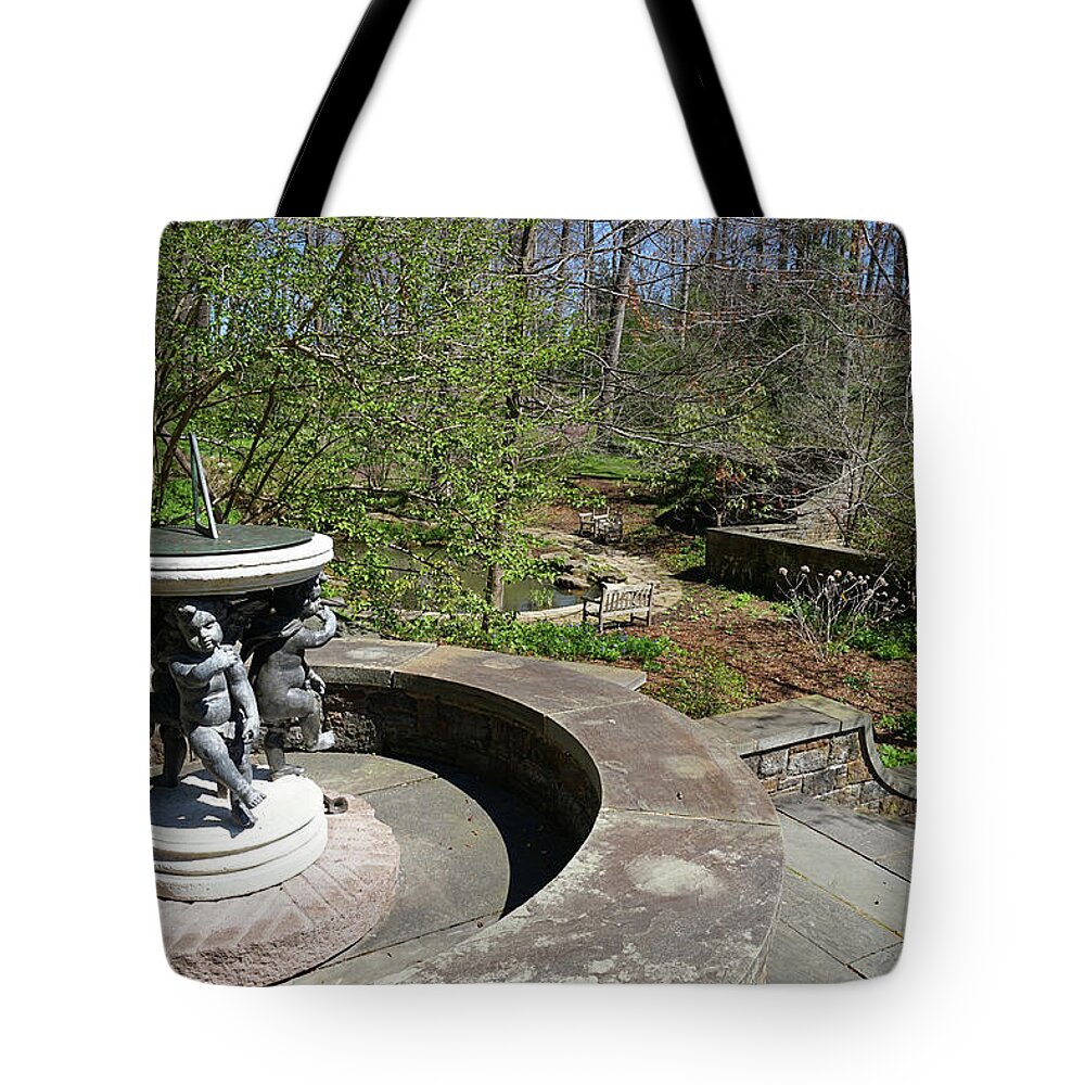 Garden Tote Bag featuring the photograph Sundial at Winterthur #4958 by Raymond Magnani