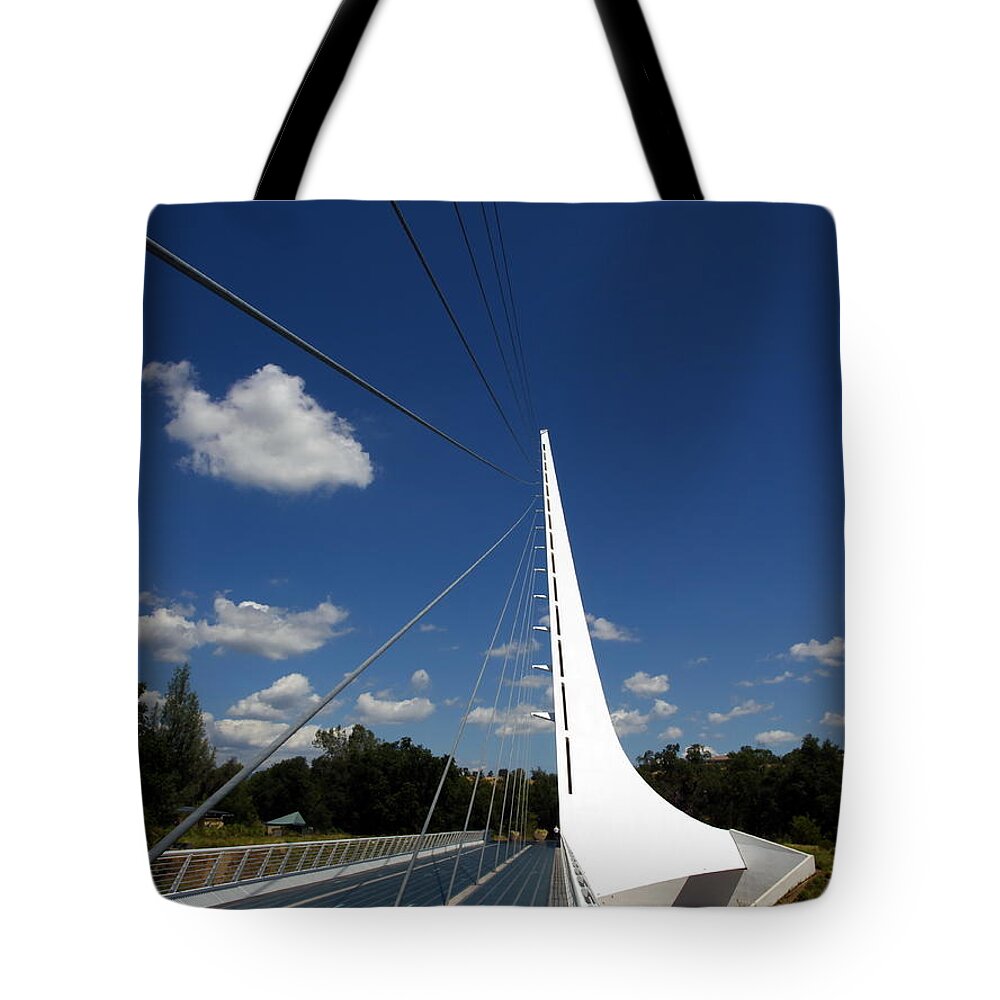 Landscape Tote Bag featuring the photograph Sundial Bridge by Richard Thomas