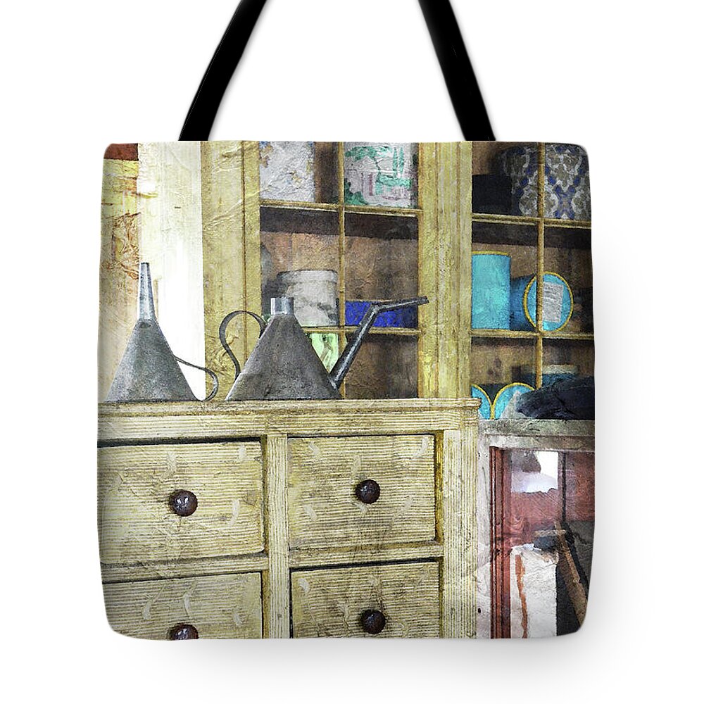 Funnel Tote Bag featuring the photograph Sundries by Char Szabo-Perricelli