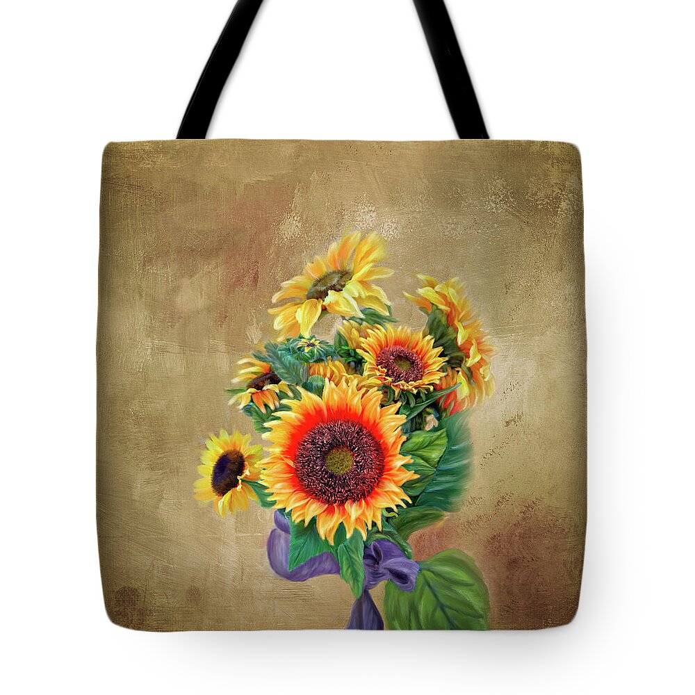 Sundflower Bouqet Tote Bag featuring the photograph Sunflower Bouqet by Mary Timman